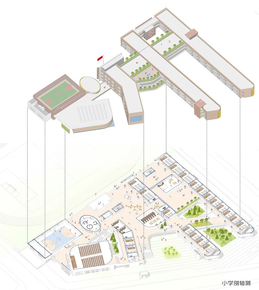 错落有致的空间设计 | 铜陵市西湖新区中学及小学