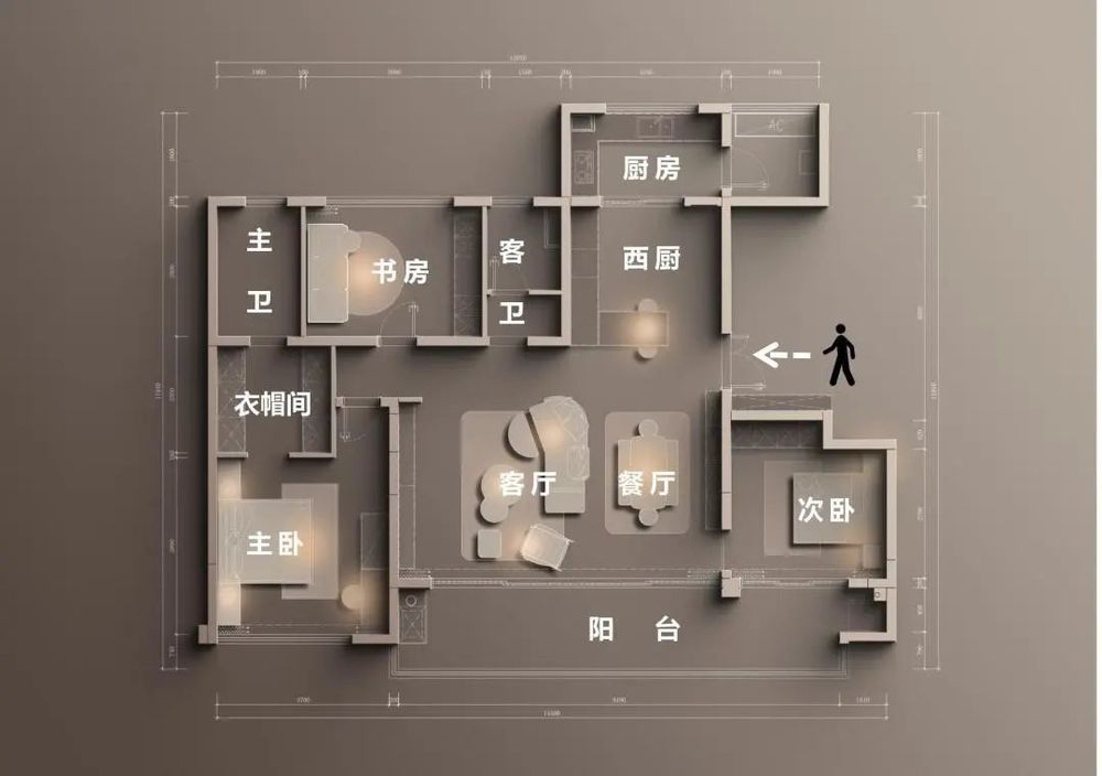 大地色系内敛优雅，150㎡精装房改造不留卫生死角