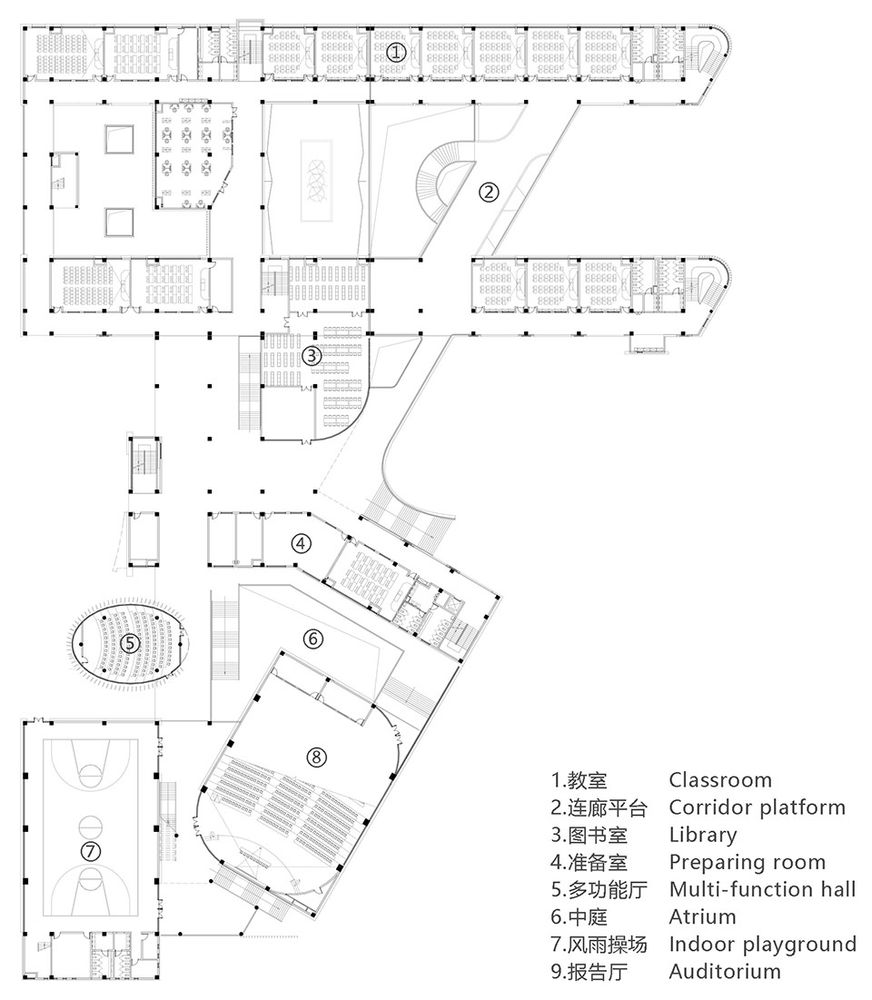 错落有致的空间设计 | 铜陵市西湖新区中学及小学