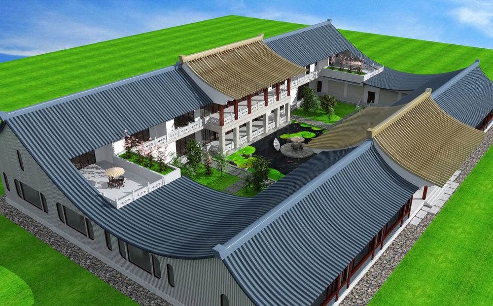 狮子座自建房别墅，四合院设计 50 元/㎡