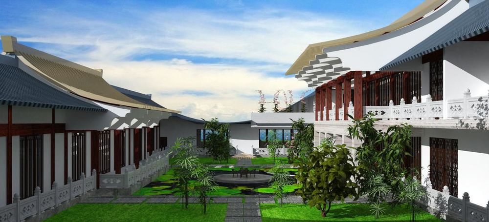 狮子座自建房别墅，四合院设计 50 元/㎡