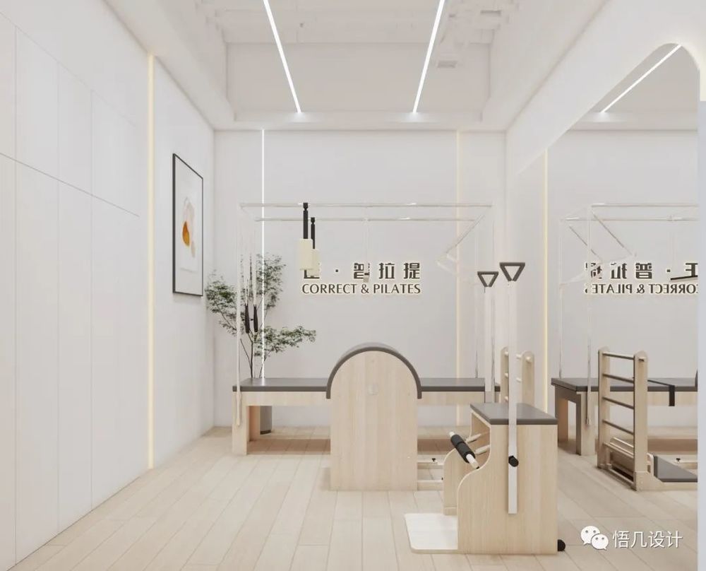 奶油系运动空间 | 温柔治愈的普拉提场馆设计