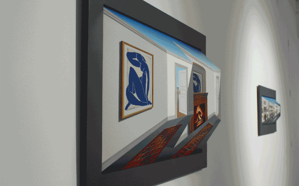 超现实主义艺术家帕特里克·休斯的“反向视角”绘画作品