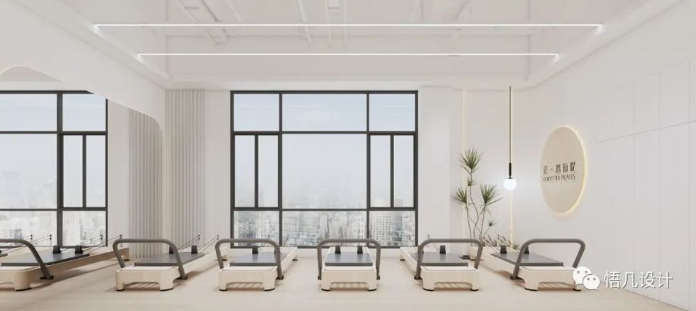 奶油系运动空间 | 温柔治愈的普拉提场馆设计