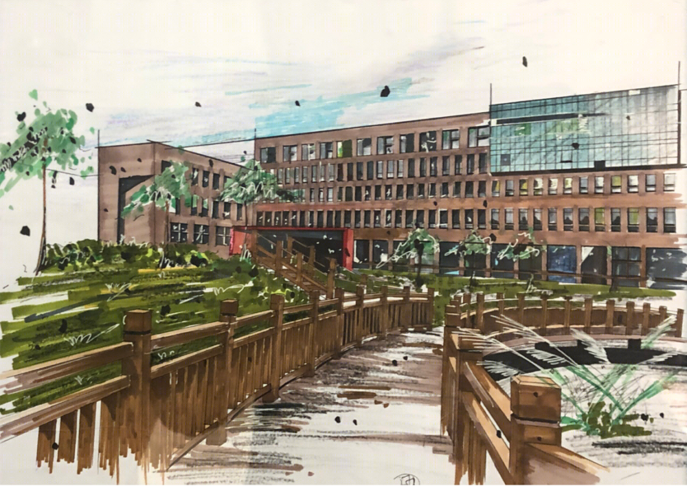 宁波大学科技学院 | 从地下通道到下沉广场的校园空间重构