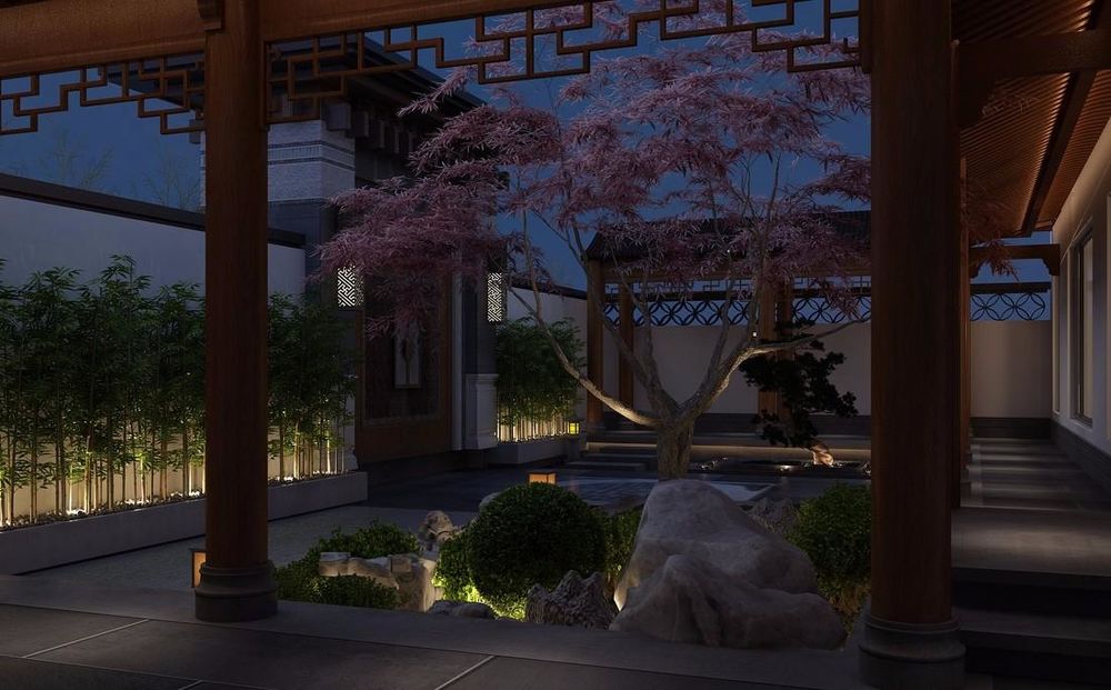 禅意庭院 | 红枫映晚霞，烹茶赏四季