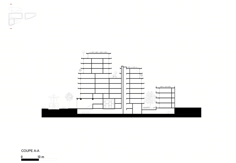 Courbes 公寓楼 | 柔美弧线唤醒城市街区