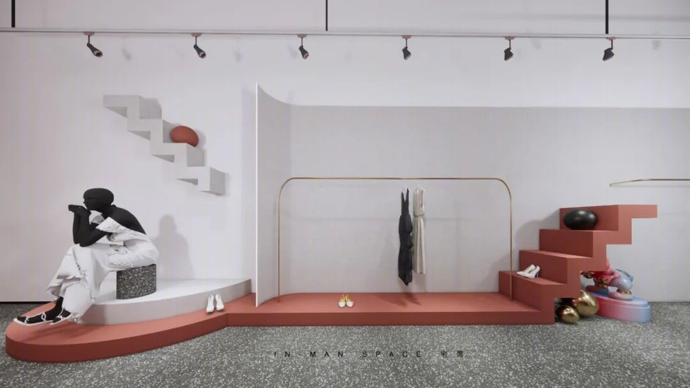 内江 57㎡简约服装店，宅男空间设计展现“小撞大”魅力
