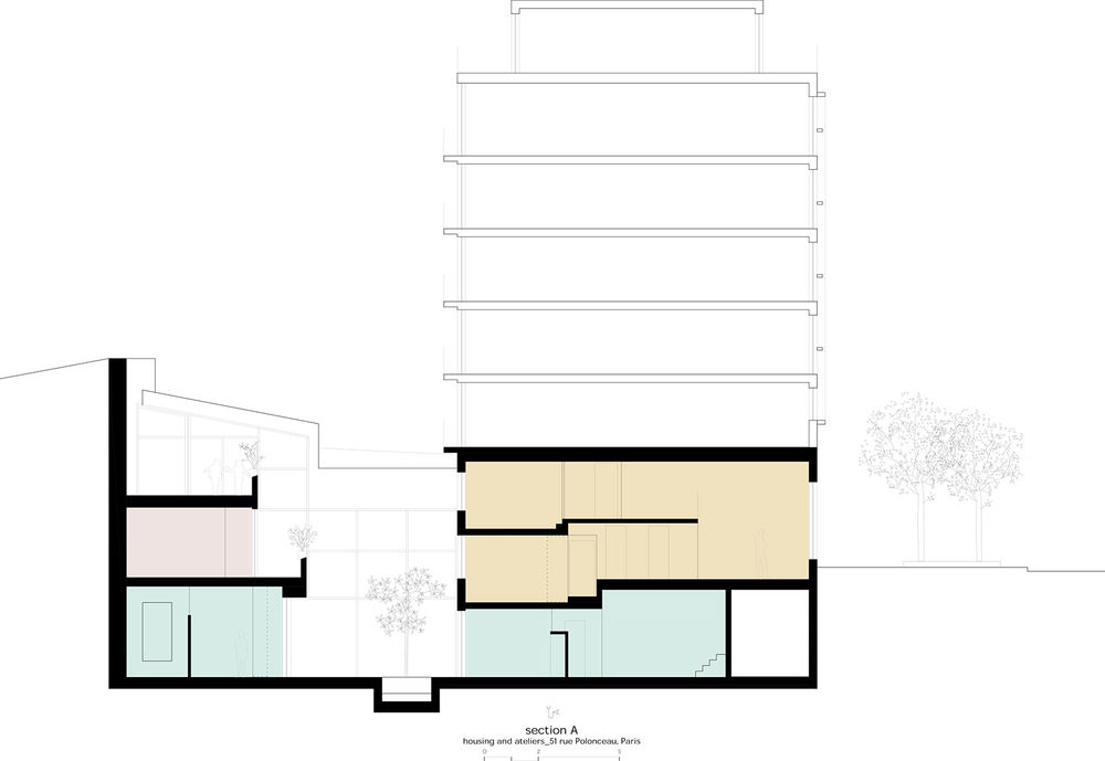 Polonceau 街住宅与工作室 | 底层改造实现宜居性