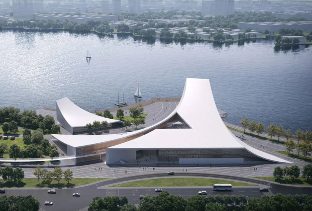 南昌图书馆新馆 | 漂浮在青山湖上的文化新地标