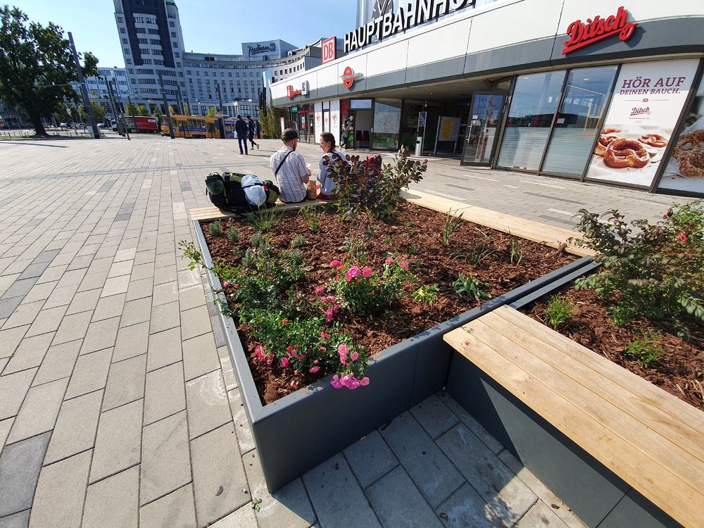 绿洲般的 Cottbus 中央车站广场