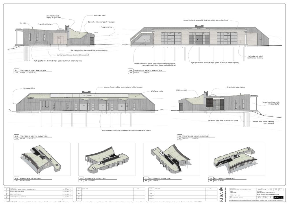 英国康沃尔可持续建筑 - 融入自然美景的现代家庭住宅