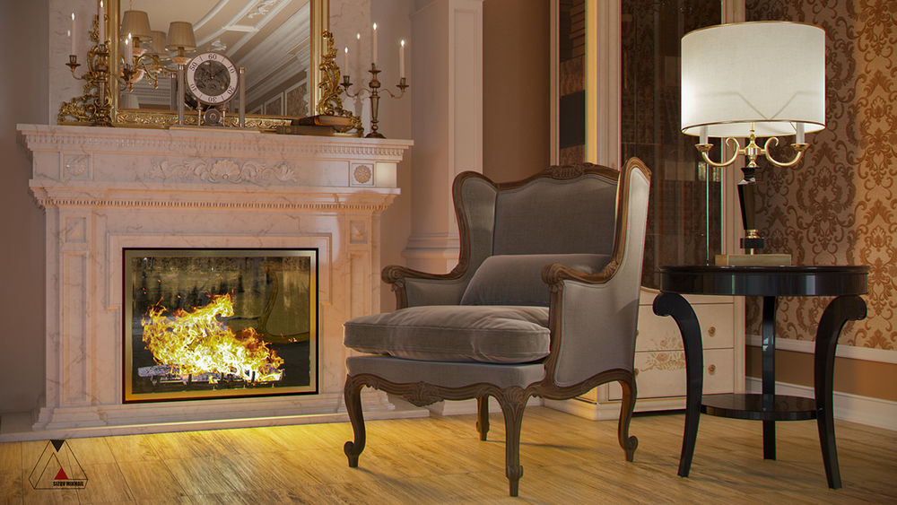 Design project of the living room in a classic style