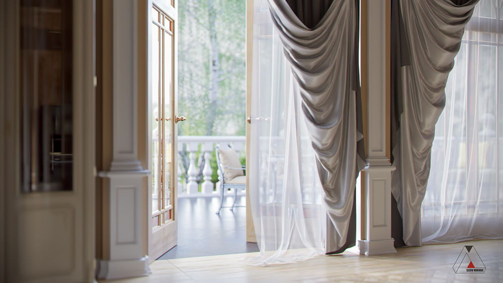 Design project of the living room in a classic style
