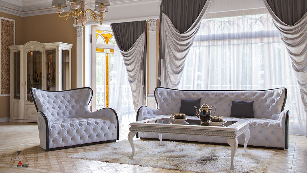 Design project of the living room in a classic style