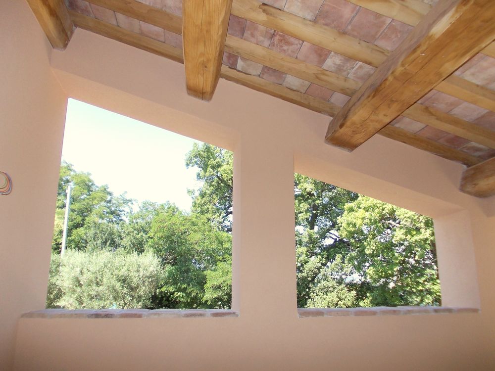 casale nelle Marche restauro con ampliamento in base a normativa antisismica, adeguamento sismico del preesistente, con risparmio energetico