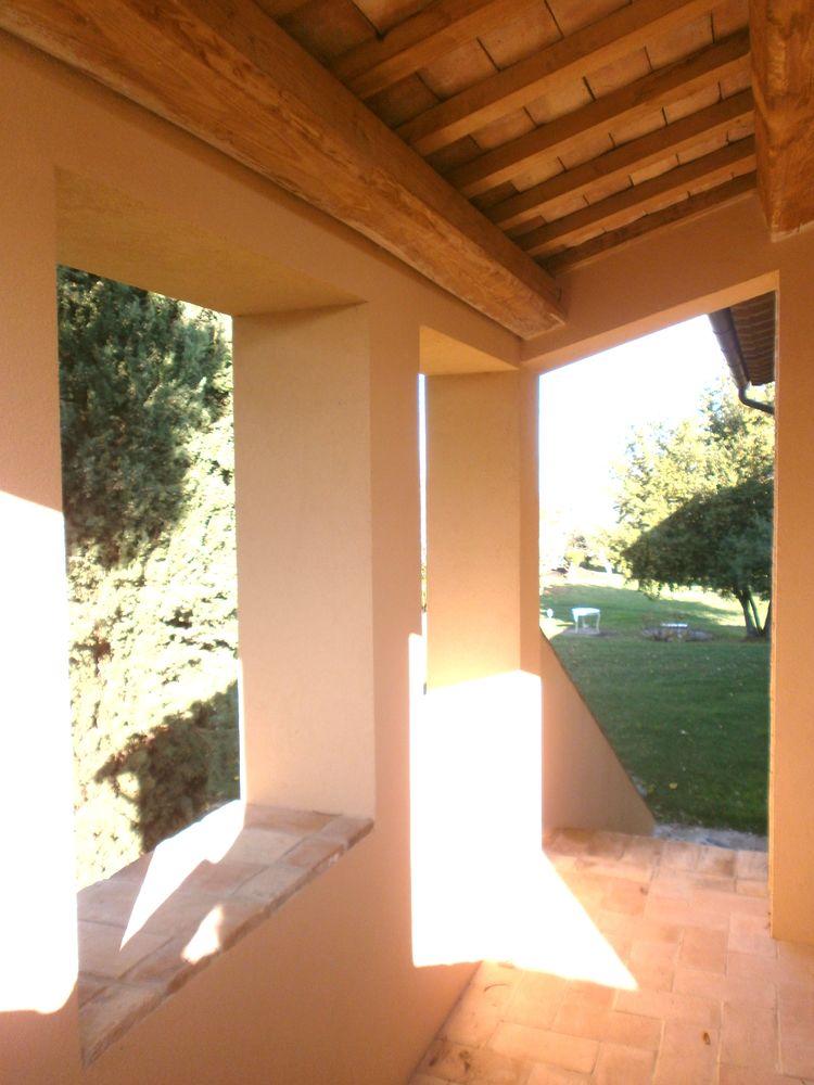 casale nelle Marche restauro con ampliamento in base a normativa antisismica, adeguamento sismico del preesistente, con risparmio energetico