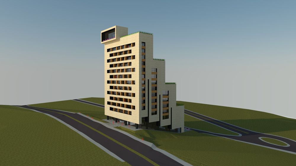 依山而建的多功能住宅楼