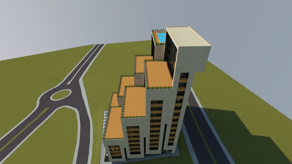 依山而建的多功能住宅楼