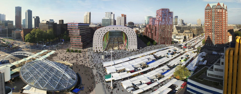荷兰 Rotterdam 市中心的绿色环保市场大厅