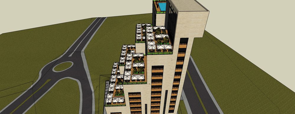 依山而建的多功能住宅楼