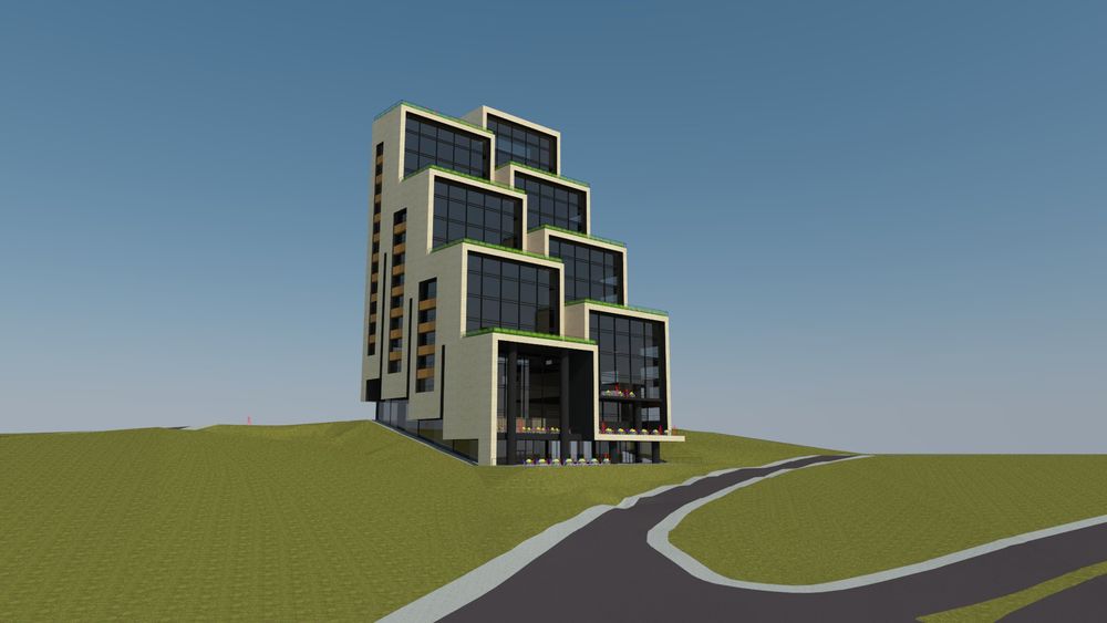 依山而建的多功能住宅楼