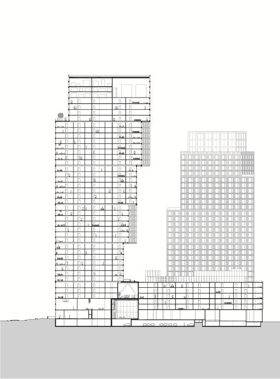 OMA 新作 | 美国 Eagle West 公寓楼，河流交汇处的几何堆叠住宅设计