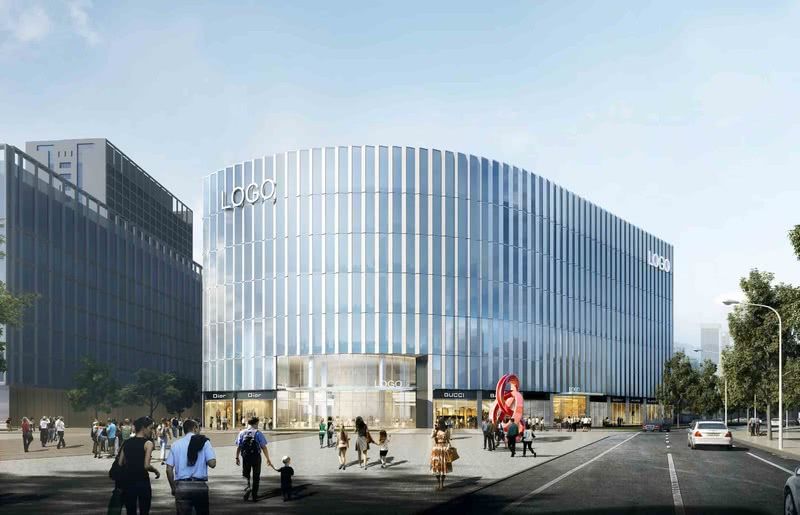 旧改购物中心，下沉广场连通双栋建筑