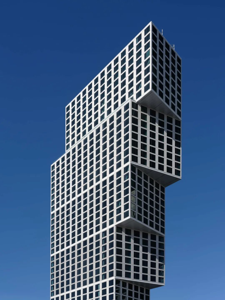 OMA 新作 | 美国 Eagle West 公寓楼，河流交汇处的几何堆叠住宅设计