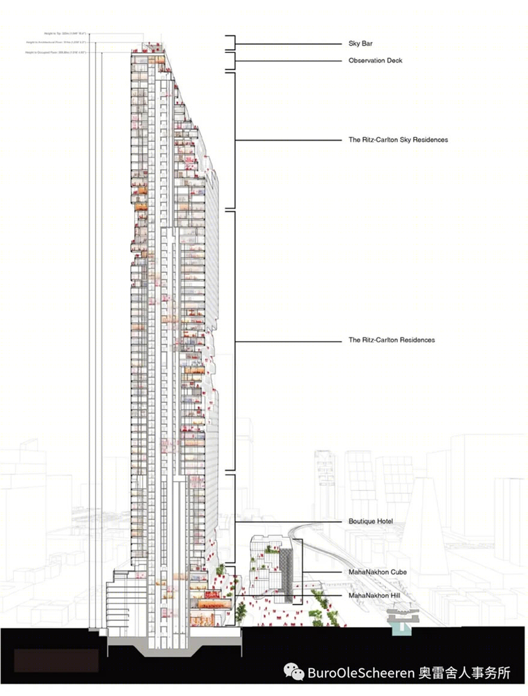 泰国曼谷 MahaNakhon 大厦 | 立体城市生活的雕塑建筑