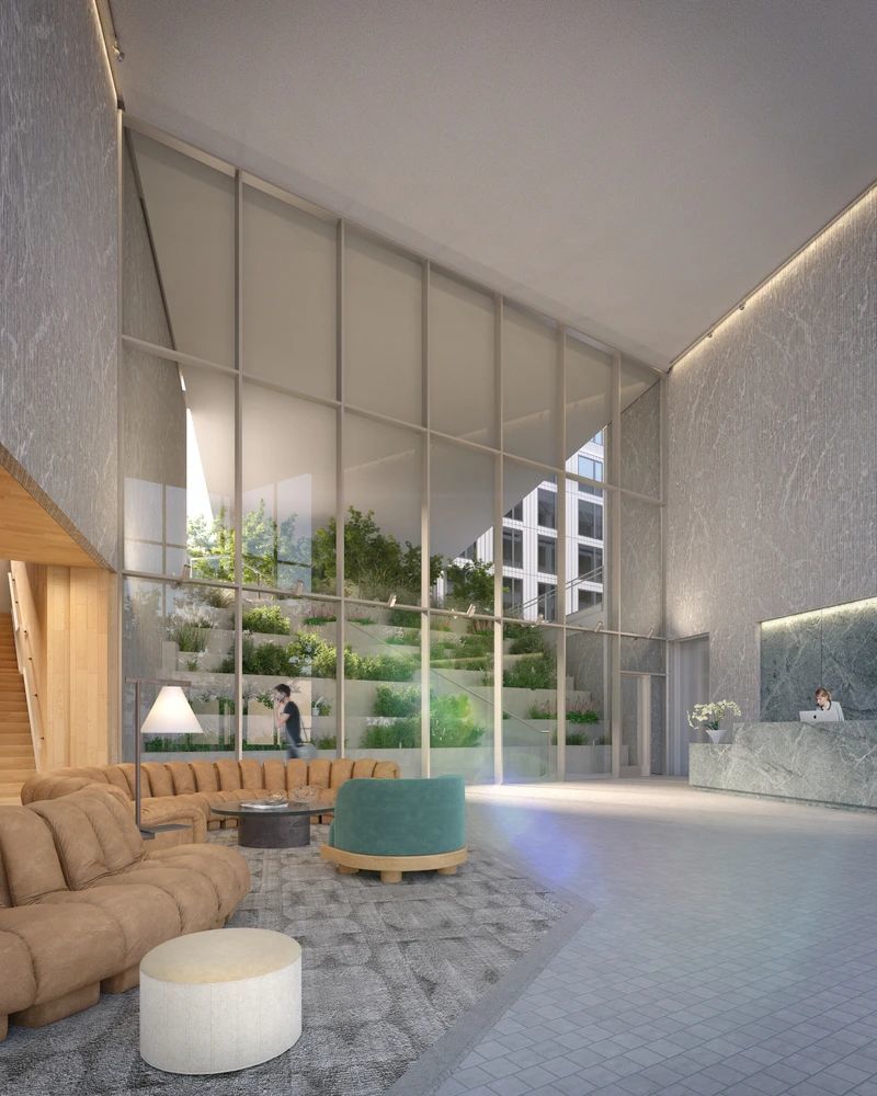 OMA 新作 | 美国 Eagle West 公寓楼，河流交汇处的几何堆叠住宅设计