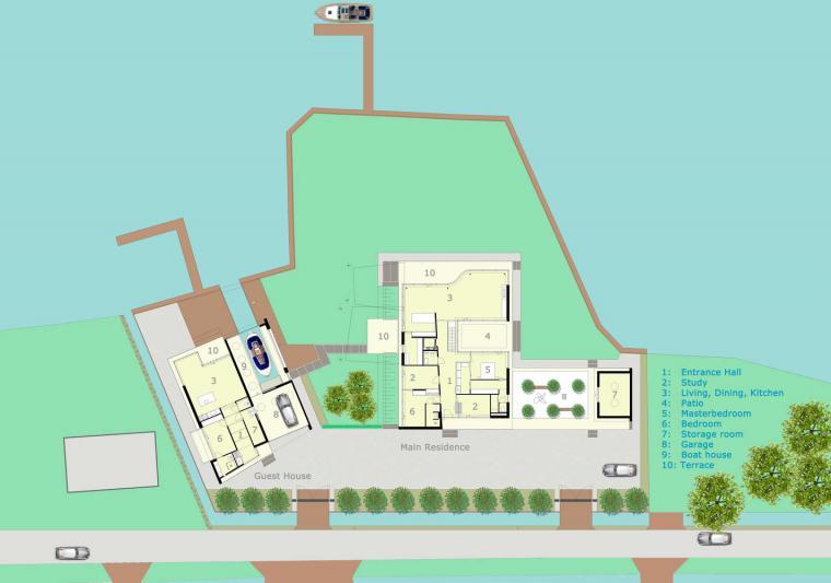 荷兰 G 住宅——极简抽象水景别墅