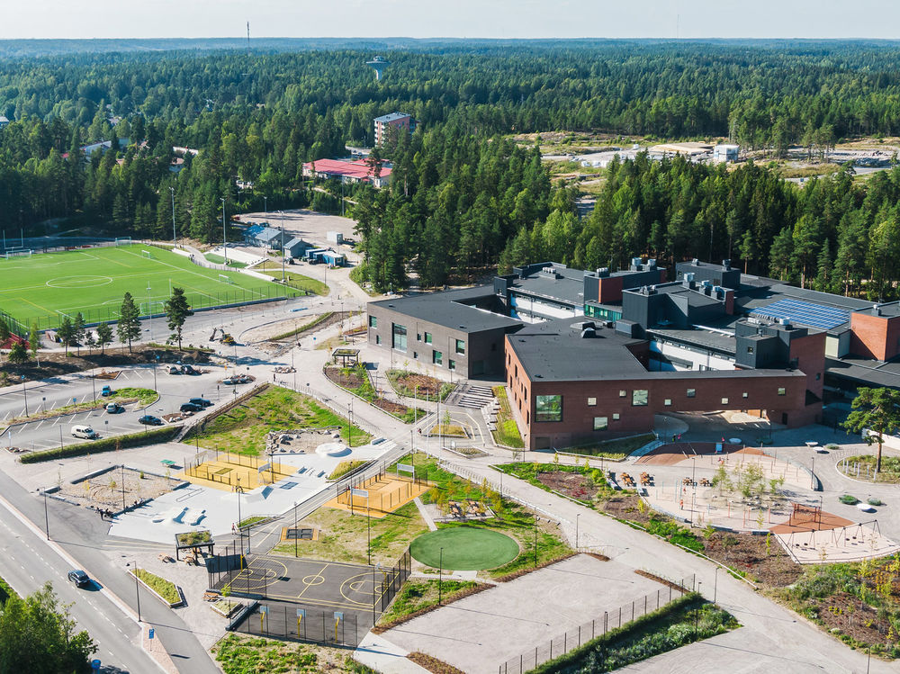 芬兰 Sipoonlahti 学校扩建 | 学习村式的自主学习环境