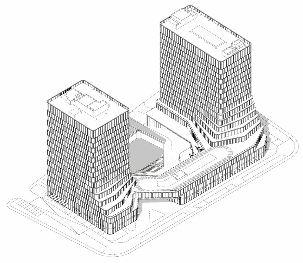 浙报数字文化产业园 | 绿意盎然的山谷式建筑