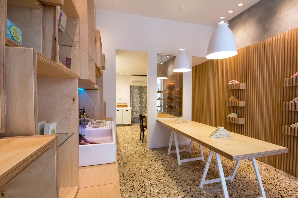 复古风格的自然手工皂店