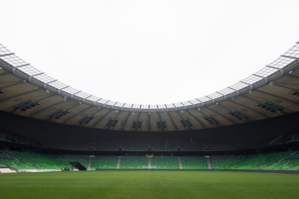 俄罗斯 Krasnodar Stadium，几何形状与自然材质的完美结合
