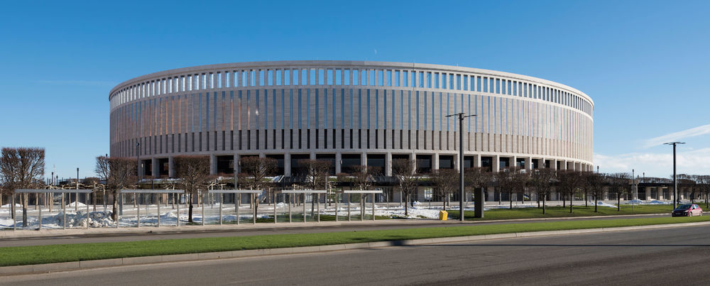 俄罗斯 Krasnodar Stadium，几何形状与自然材质的完美结合