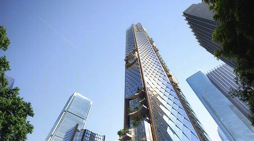 南京新地标 | 350 米高八角形 3D 纹理立面设计方案