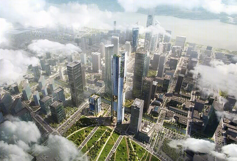 南京新地标 | 350 米高八角形 3D 纹理立面设计方案