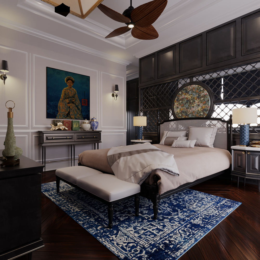 越南 Thanh Nguyen 设计师打造 416m2 Indochine 风格别墅