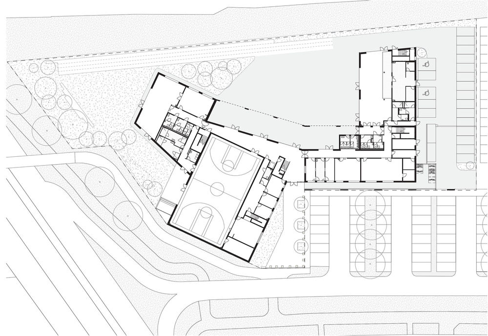 Construction of the high-school college Saint Dominic Savio and a gymnasium in Saint-Julien-les-Villas, France / Atelier Téqui Architects