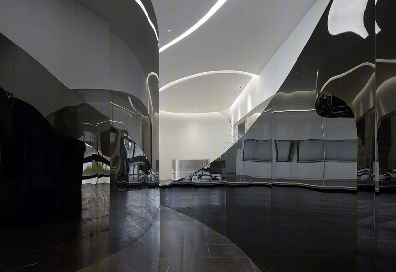 左右空间 | 金属韵律的办公展示空间