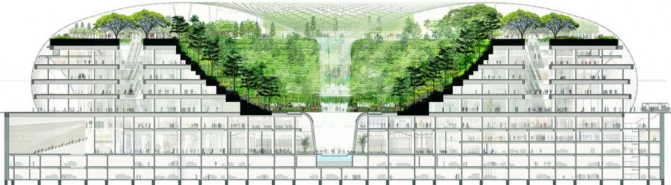 新加坡“星耀樟宜” —— 花园城市中的机场新地标