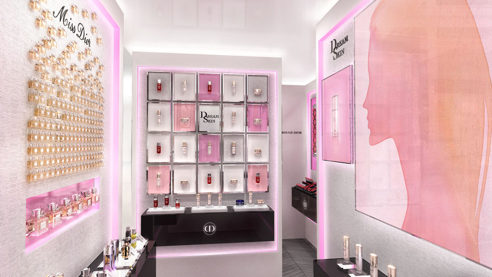 迪奥化妆品店 3D 设计展示