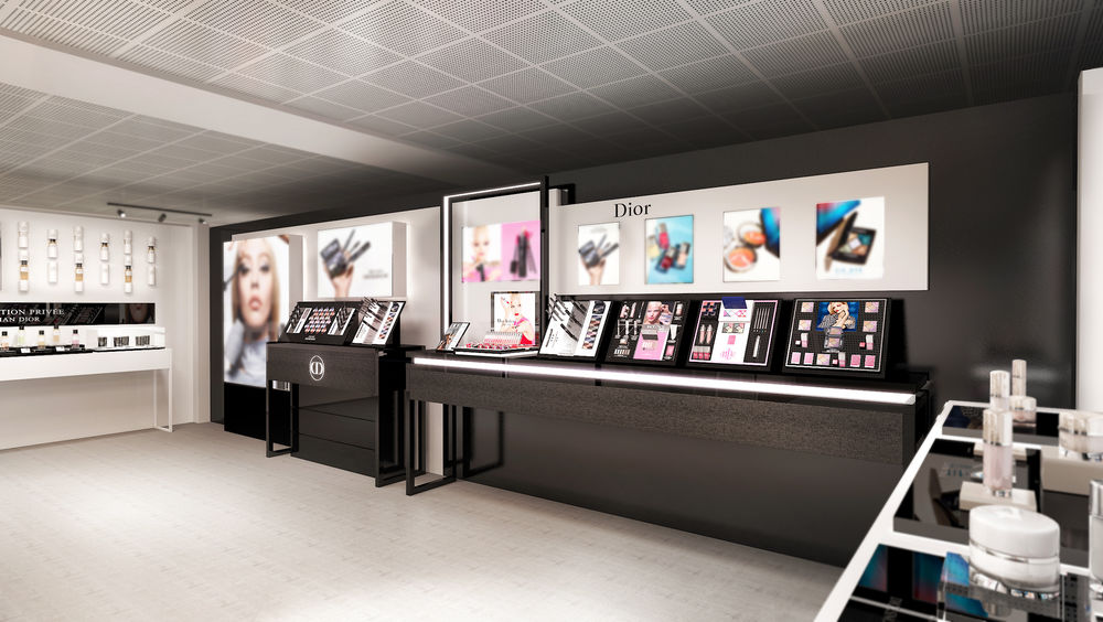 迪奥化妆品店 3D 设计展示