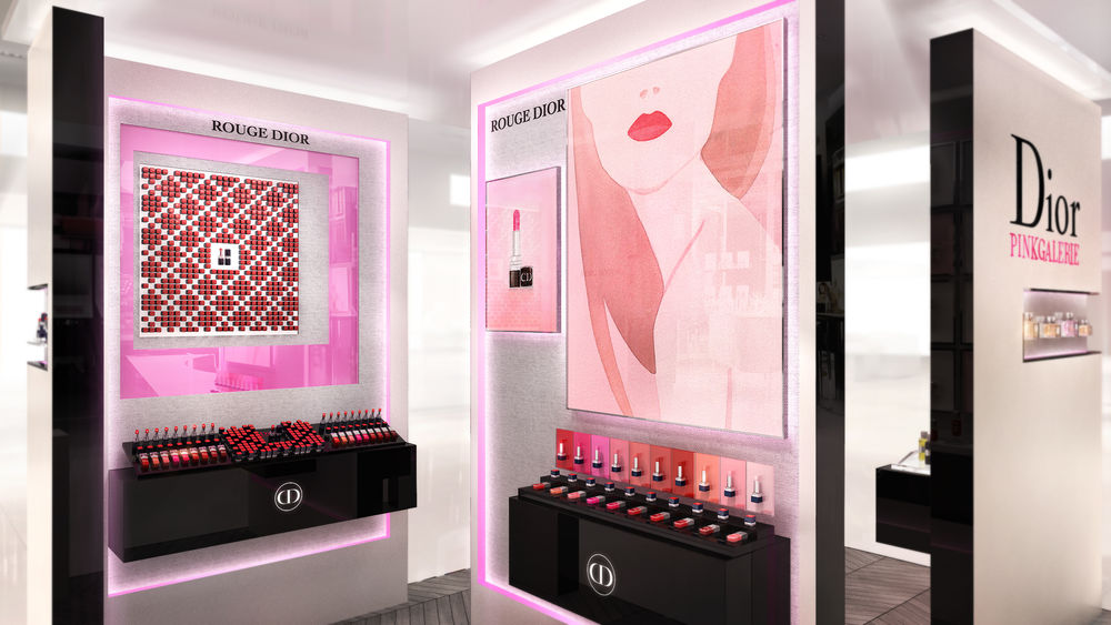 迪奥化妆品店 3D 设计展示