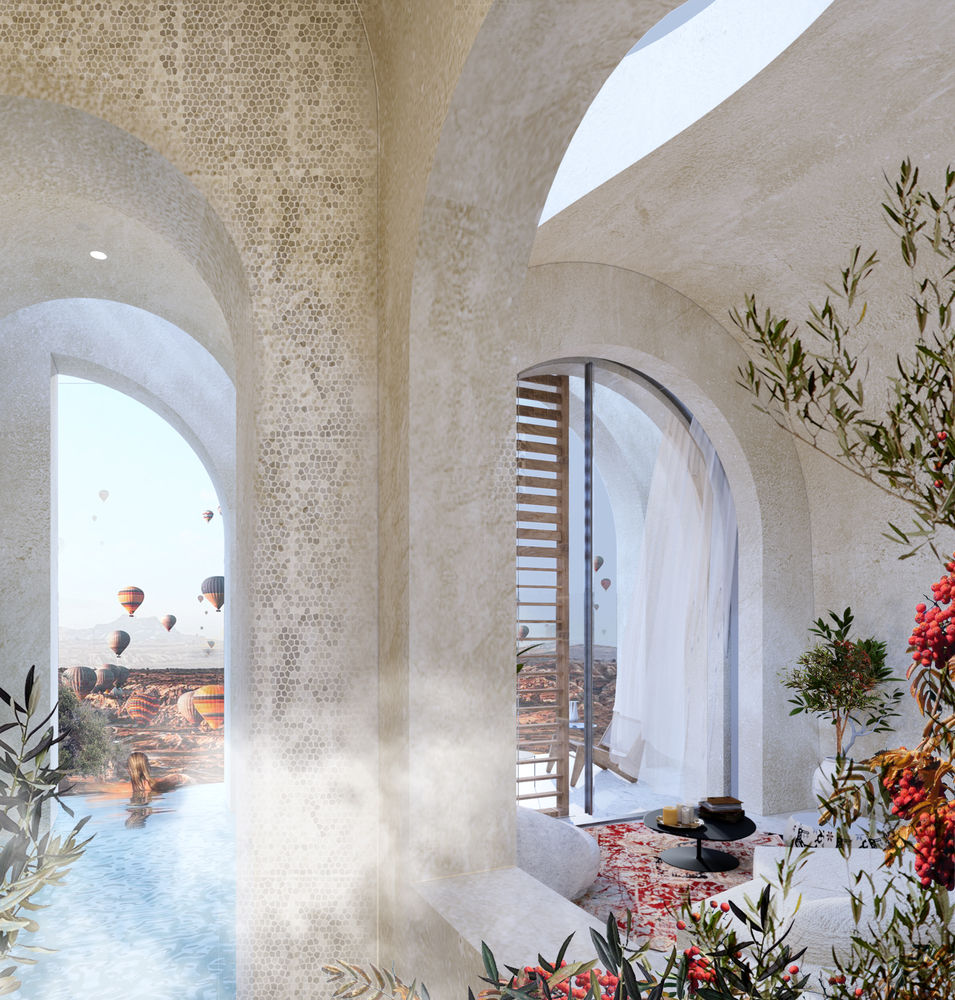 土耳其卡帕多奇亚 Turkmenlik Spa Hotel，独特的石窟客房与温泉体验