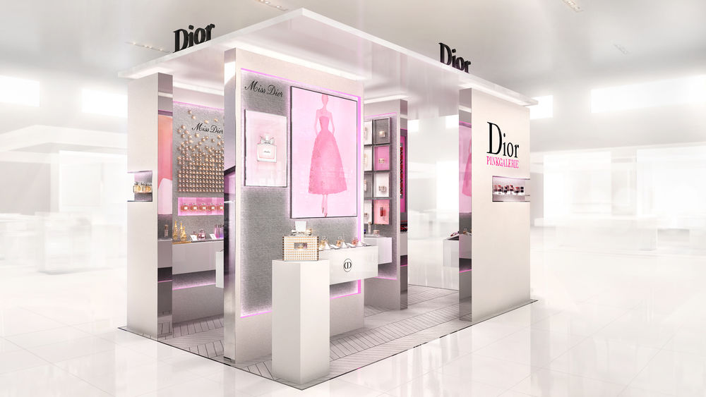 迪奥化妆品店 3D 设计展示
