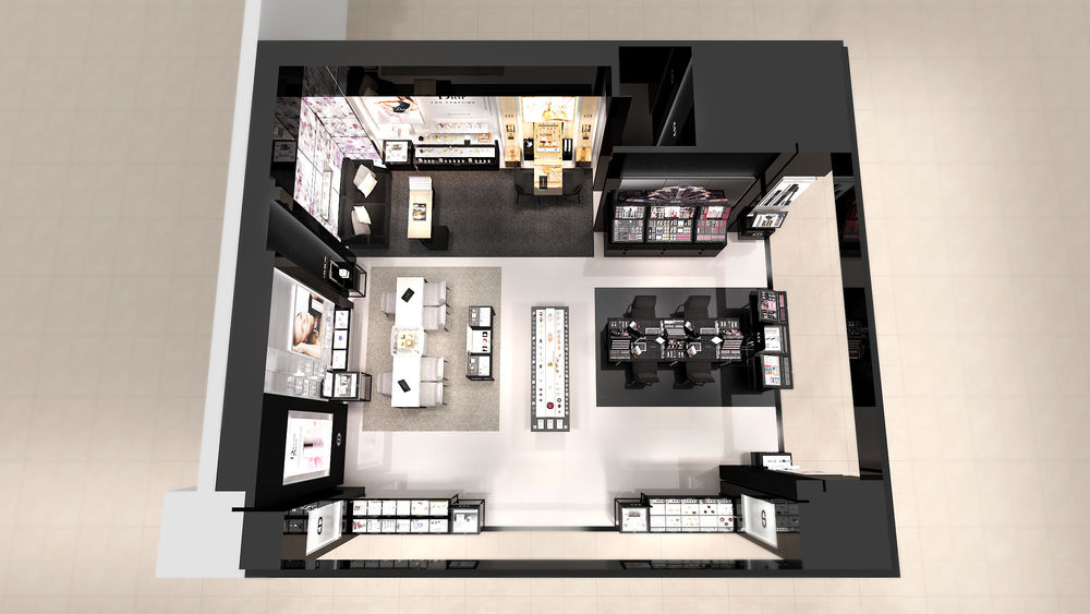 迪奥化妆品店 3D 设计展示