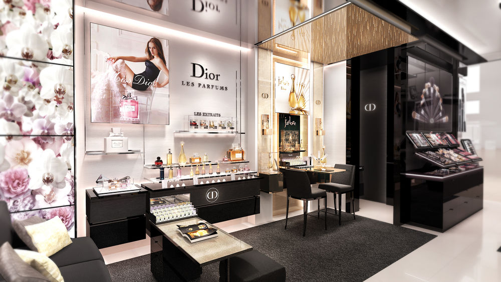 迪奥化妆品店 3D 设计展示